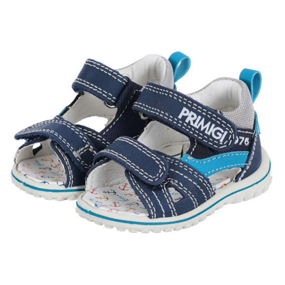 Кожени сандали с цветни акценти, сини PRIMIGI 284027 