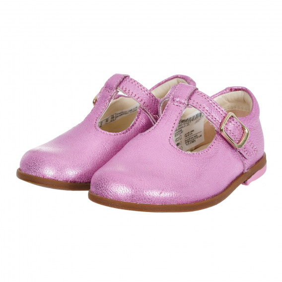 Кожени елегантни обувки за бебе, розови Clarks 284231 