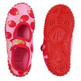 Сандали за плаж с принт на ягоди и червени акценти, розови Playshoes 284388 3