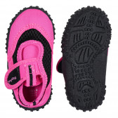 Аква обувки с велкро лепенка и черни акценти, розови Playshoes 284391 3
