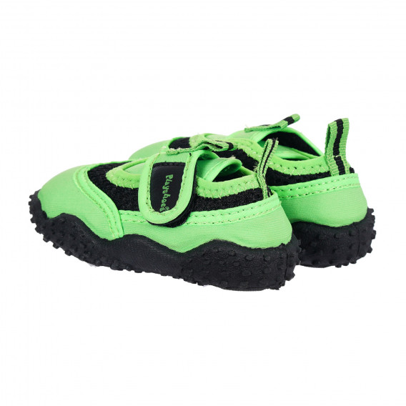 Аква обувки с велкро лепенка и черни акценти, зелени Playshoes 284393 2