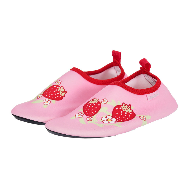 Аква обувки с апликация на ягоди, розови  284401