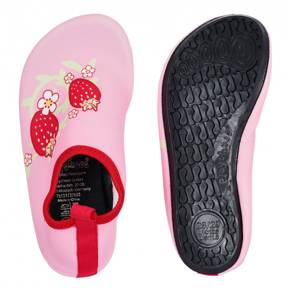 Аква обувки с апликация на ягоди, розови Playshoes 284403 3