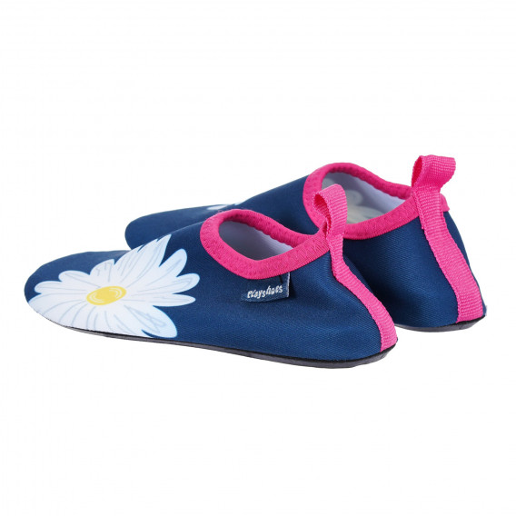 Аква обувки с апликация на маргаритка, сини Playshoes 284411 2