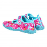 Аква обувки с летен принт и светлосини акценти, розови Playshoes 284414 2
