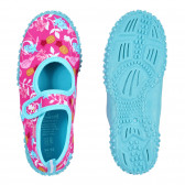 Аква обувки с летен принт и светлосини акценти, розови Playshoes 284415 3
