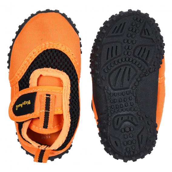 Аква обувки с велкро лепенка и черни акценти, оранжеви Playshoes 284527 3