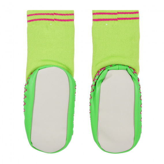 Пантофи-чорап с флорални акценти, зелени Playshoes 284529 2