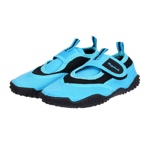 Аква обувки с велкро лепенка и черни акценти, сини Playshoes 284534 