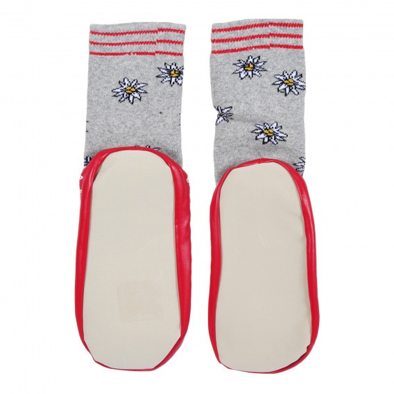 Пантофи-чорап с червени акценти, сиви Playshoes 284538 2