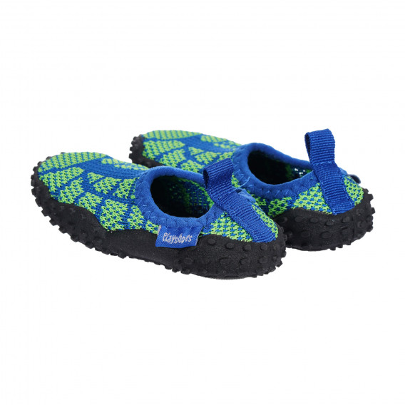 Аква обувки с цветни акценти, сини Playshoes 284589 2