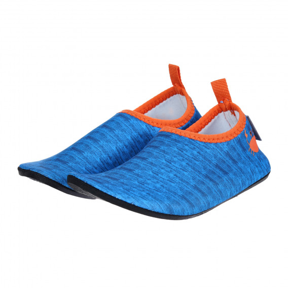 Аква обувки с оранжеви акценти и апликация на рак, сини Sterntaler 284639 