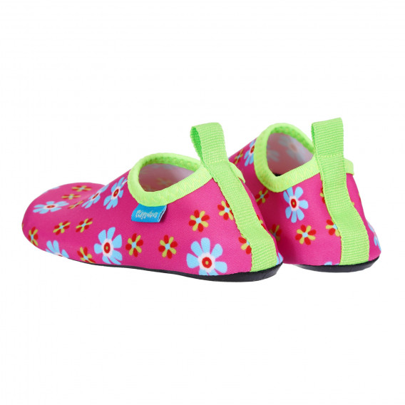 Аква обувки с флорален принт и зелени акценти, розови Playshoes 284715 2