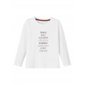 Блуза от органичен памук Smile, бяла Name it 285144 