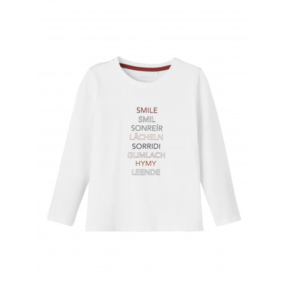 Блуза от органичен памук Smile, бяла Name it 285144 