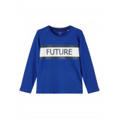 Блуза с дълъг ръкав от органичен памук Future, синя Name it 285169 