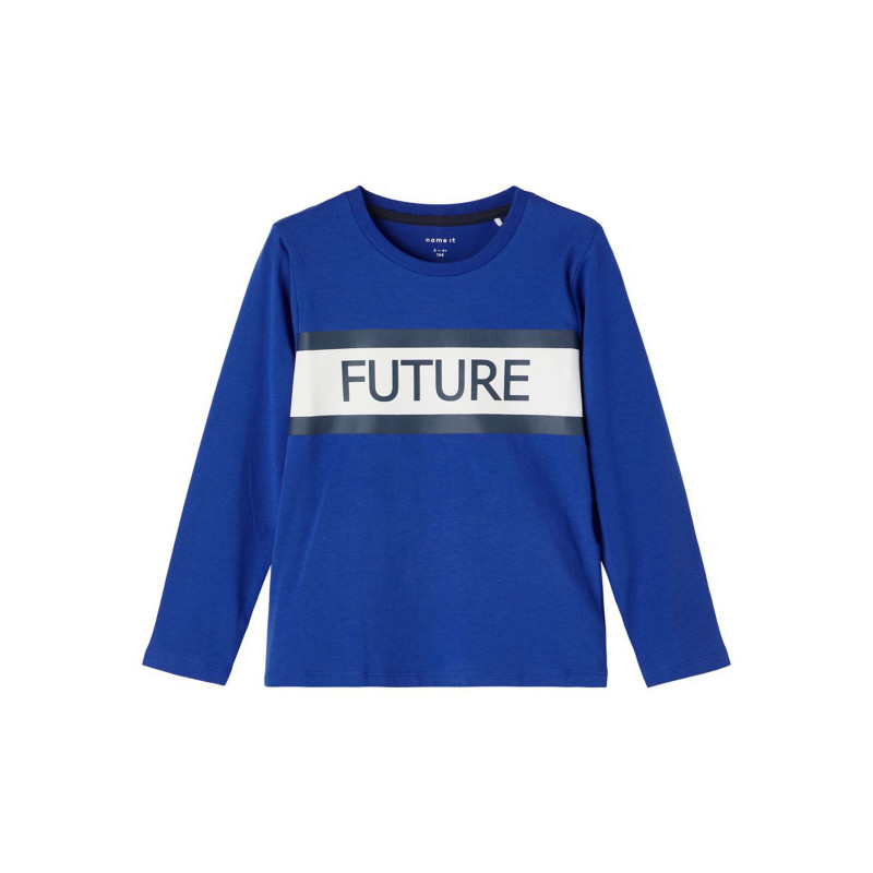 Блуза с дълъг ръкав от органичен памук Future, синя  285169