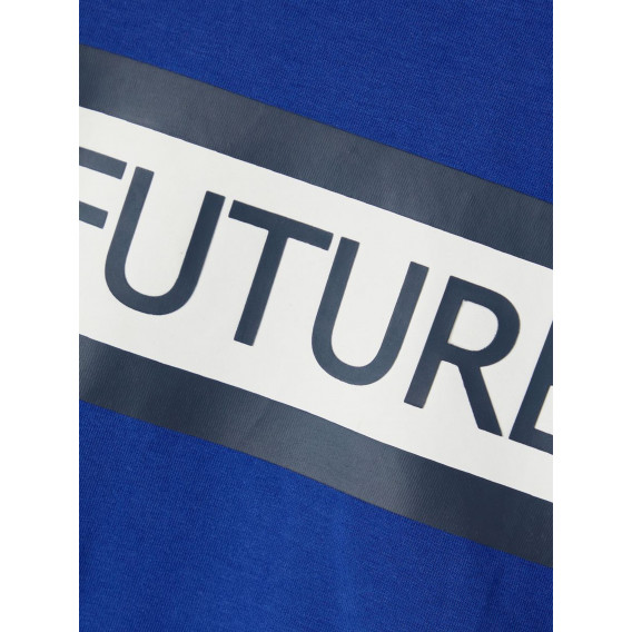 Блуза с дълъг ръкав от органичен памук Future, синя Name it 285171 3