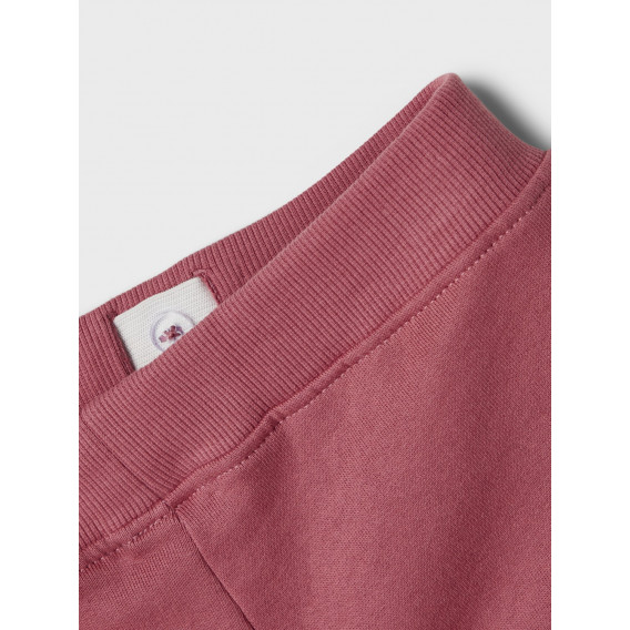 Спортен панталон от органичен памук Be unique, розов Name it 285258 3