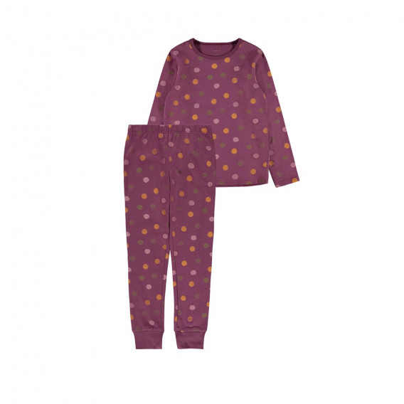 Пижама от органичен памук с фигурален принт, лилава Name it 285342 