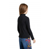Блуза с дълъг ръкав и апликация на рози, черна DESIGUAL 285494 3