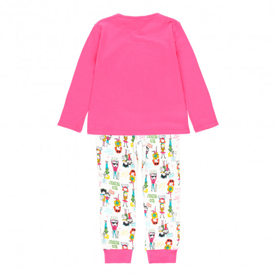 Памучна пижама в розово и бяло Boboli 286121 2