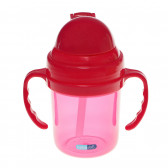 Чаша със сламка, розова, Пластмаса 190 ml, BebeDue 286207 