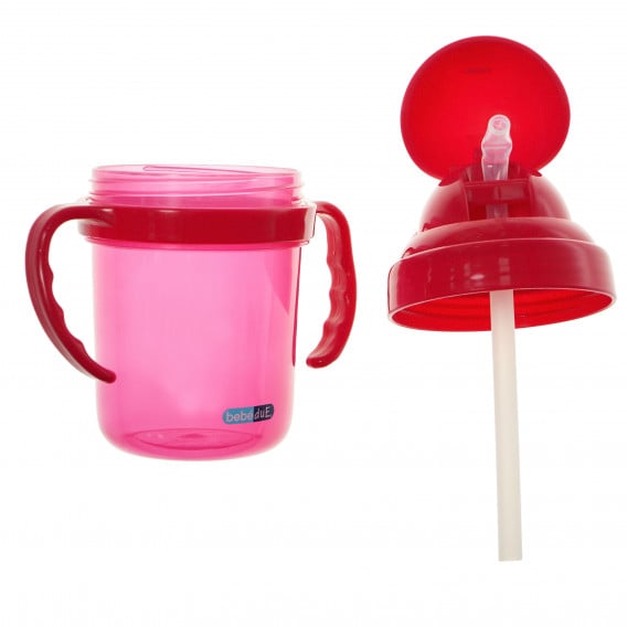 Чаша със сламка, розова, Пластмаса 190 ml, BebeDue 286209 3