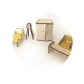 Комплект мебели за дървена къща за кукли, 7 бр, Mamatoyz 2865 4