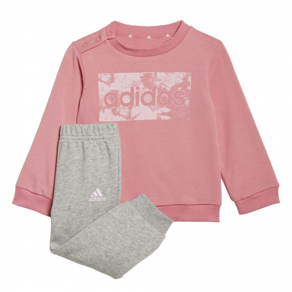 Комплект суитшърт и панталон ESSENTIALS, сиво и розово Adidas 286695 