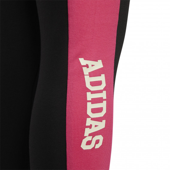 Памучен клин с розови акценти, черен Adidas 286820 2