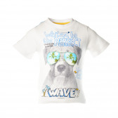 Памучна тениска с принт на куче за момче Boboli 28723 