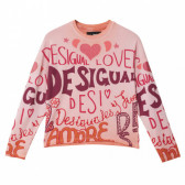 Блуза с дълъг ръкав и графичен принт, розова DESIGUAL 287535 
