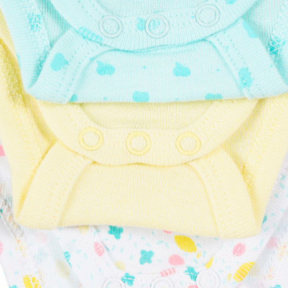 Памучен комплект от три броя бодита за бебе, многоцветни Tape a l'oeil 287558 2