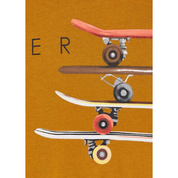 Пуловер с апликация на скейтборди за момче, оранжев Mayoral 287762 3