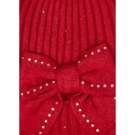 Комплект шапка, шал и ръкавици с апликация от пайети за момиче, червен Mayoral 287820 2