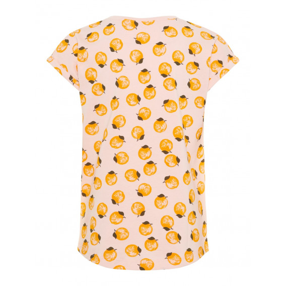Памучна блуза с къс ръкав и плодов жълт принт за момиче Name it 28821 2