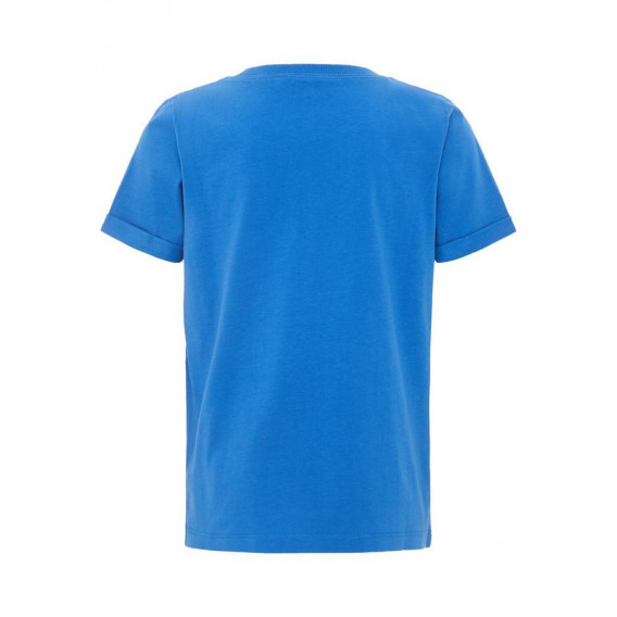Памучна тениска с принт за момче, синя Name it 28842 2