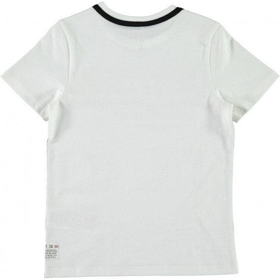 Тениска с принт от органичен памук  за момче, бяла Name it 28878 2
