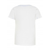 Лятна тениска с принт НАМ от органичен памук за момче, бяла Name it 28881 2
