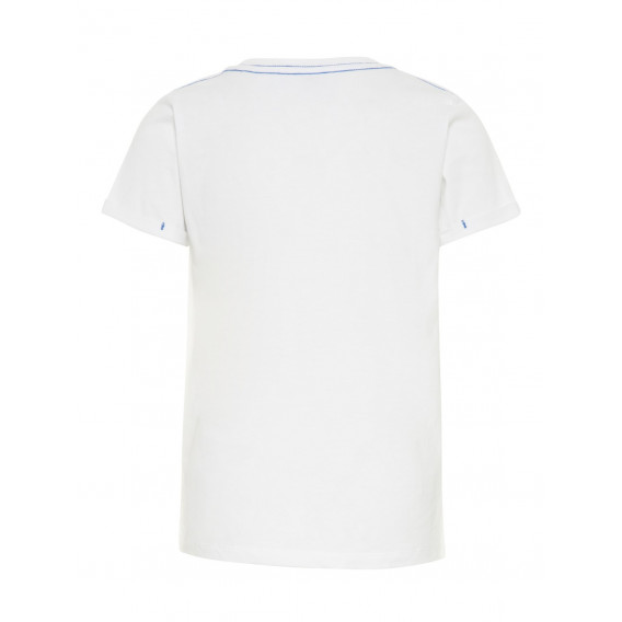 Лятна тениска с принт НАМ от органичен памук за момче, бяла Name it 28881 2