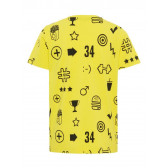 Тениска от органичен памук SERIOUSLY за момче, жълта Name it 28885 2