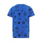 Тениска от органичен памук SERIOUSLY за момче, синя Name it 28888 2