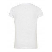 Тениска от био памук с апликация Bling за момиче, бяла Name it 28899 2