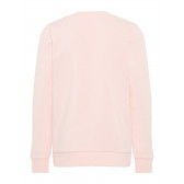 Памучна блуза за момиче с 3D апликация на праскова, розова Name it 28970 2