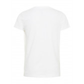 Памучна блуза с къс ръкав и дискретна апликация с пайети, бяла Name it 28973 2