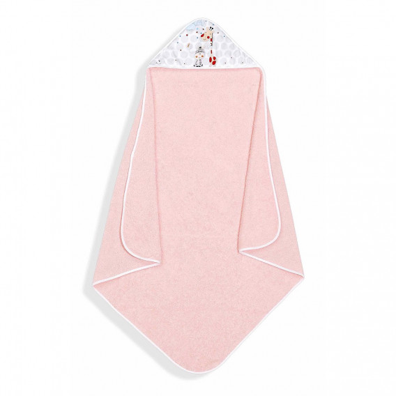 Бебешка хавлия за баня JUNGLA в комплект с лампа Облаче, 100 х 100 см, розово Inter Baby 289807 3