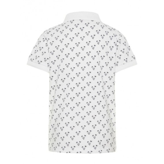 Поло -тениска с принт на палми от органичен памук за момче, бяла Name it 28988 2