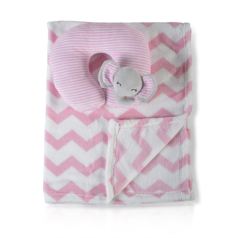 Одеяло с възглавница Sammy, 90 х 75 см, розово  289901
