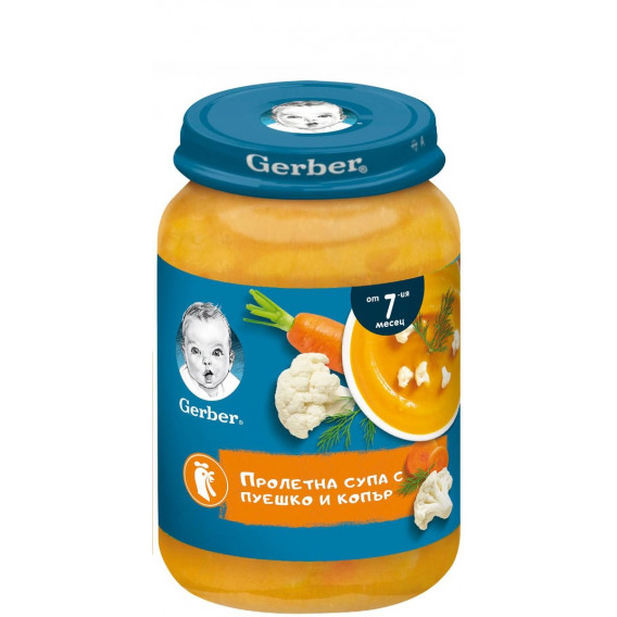Пюре Пролетна супа с пуешко и копър Nestle Gerber, 7+ месеца, бурканче 190 гр. Gerber 289909 